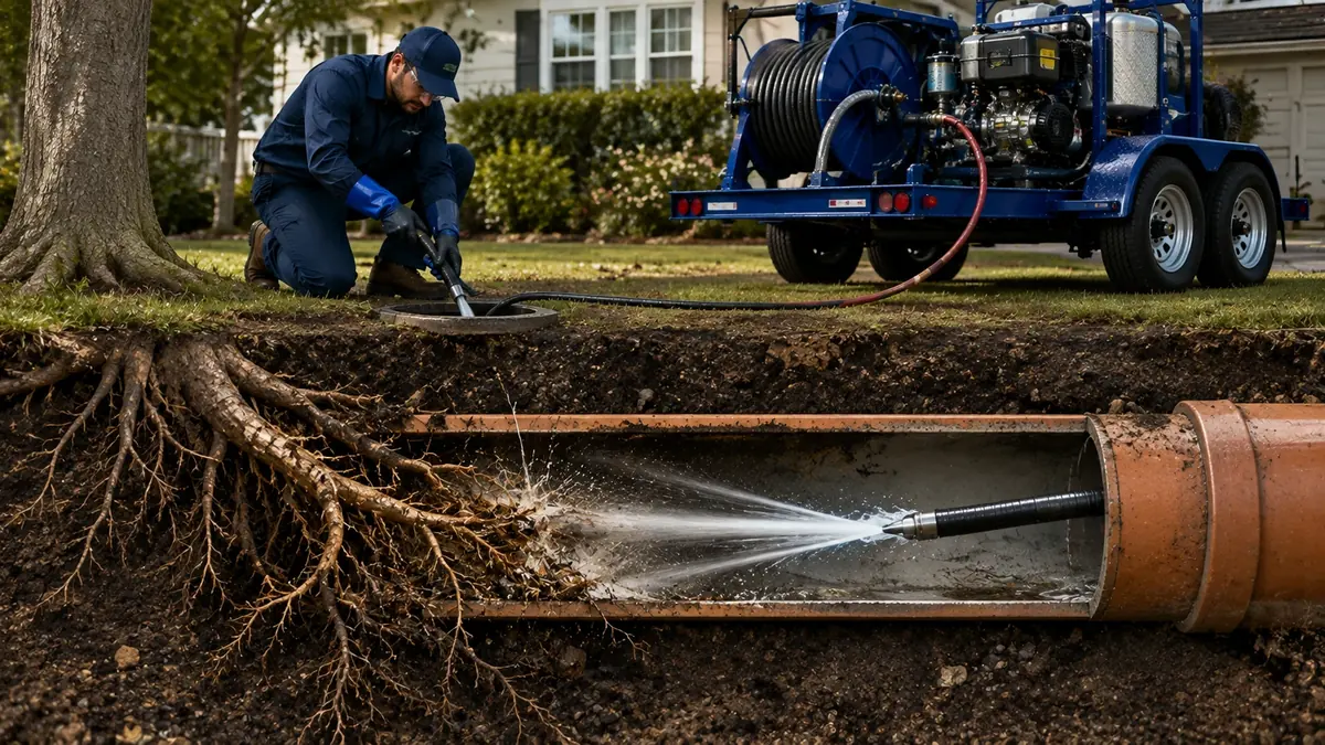Tree Root Removal with Hydro Jetting in Carmel